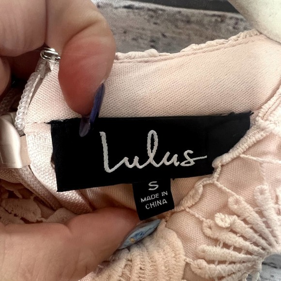 Lulus Love Poem Blush Pink Lace Mini Dress Sm - Picture 3 of 4